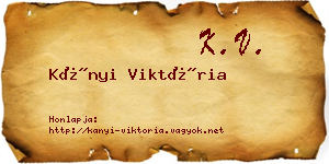 Kányi Viktória névjegykártya